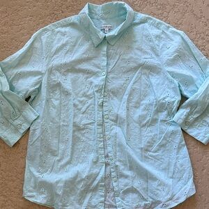 Croft & Barrow Light Blue Eyelet Blouse